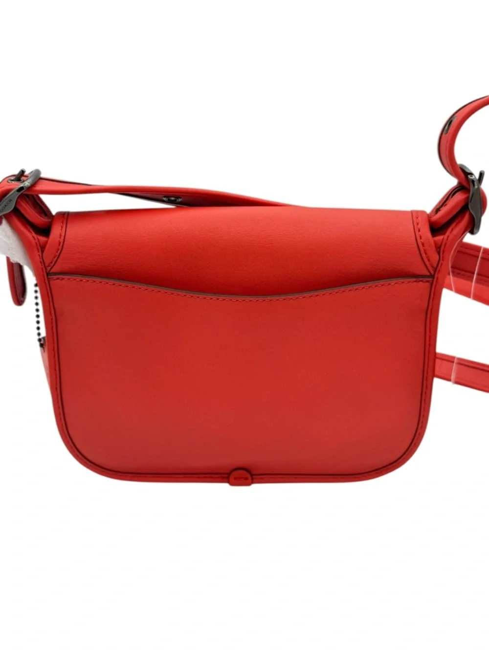 NEW Coach Saddle Bag Glovetanned Leather Deep Coral - Picture 6 of 11